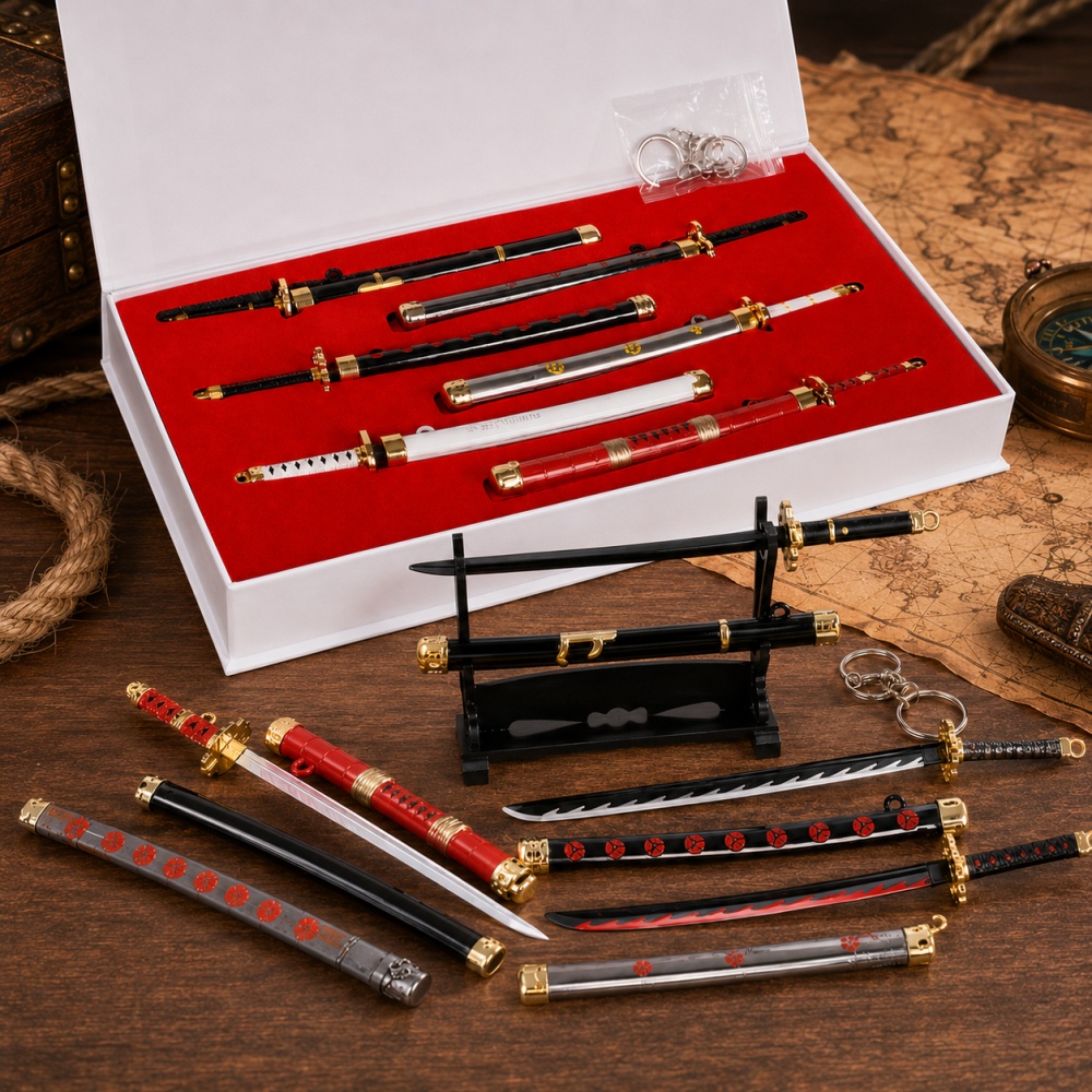 Cosplay Prop Katana - Porte-clés épée Zoro One Piece, ensemble