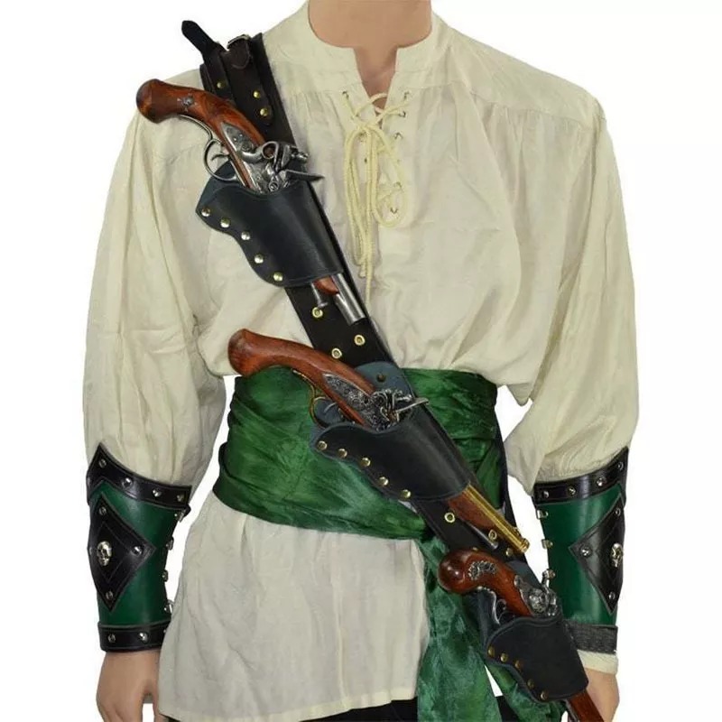 Cosplay Prop Pistol - Renaissance Pirate Flintlock pistolet porte-pistolet étui