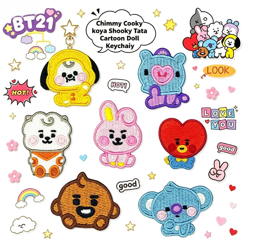 Cosplay Prop Bag - Patch brodé autocollant LINE FRIENDS BT21