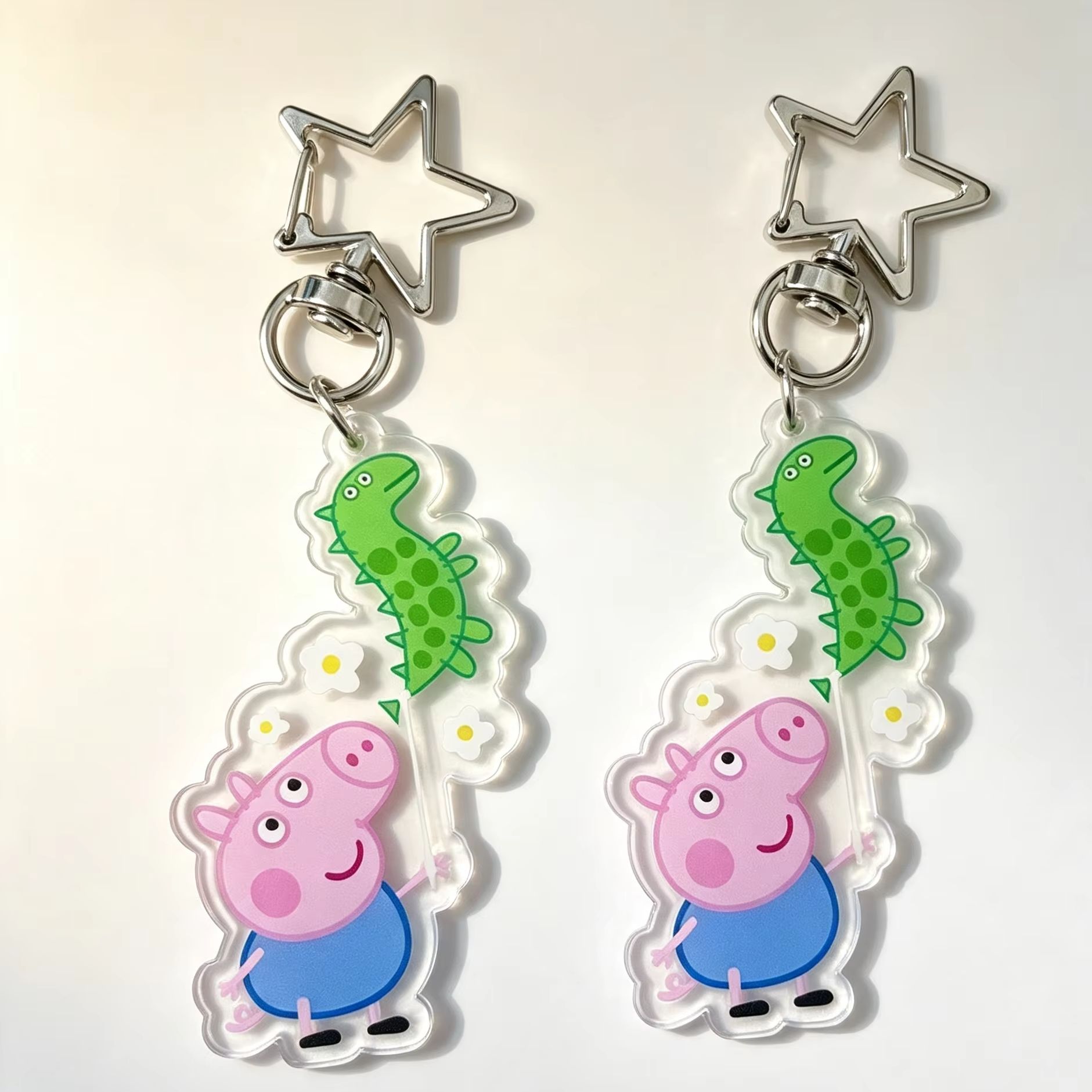 Cosplay Floating Prop - Porte-clés figurine acrylique Peppa Pig George,